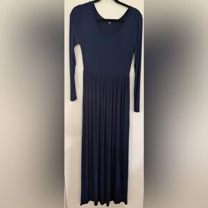 Long Sleeve Navy Blue Dress